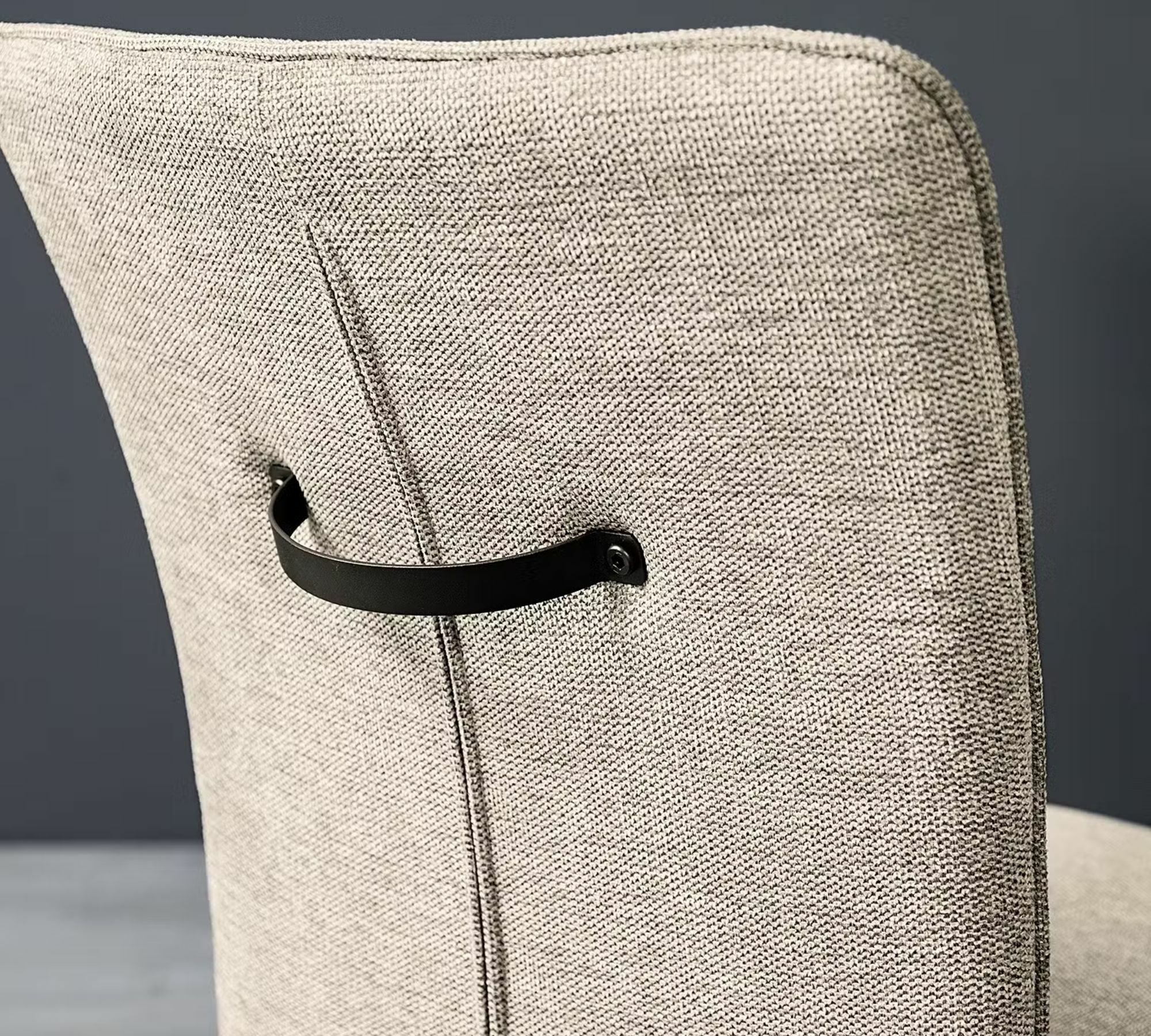 2x Dining chair steel fabric beige 6