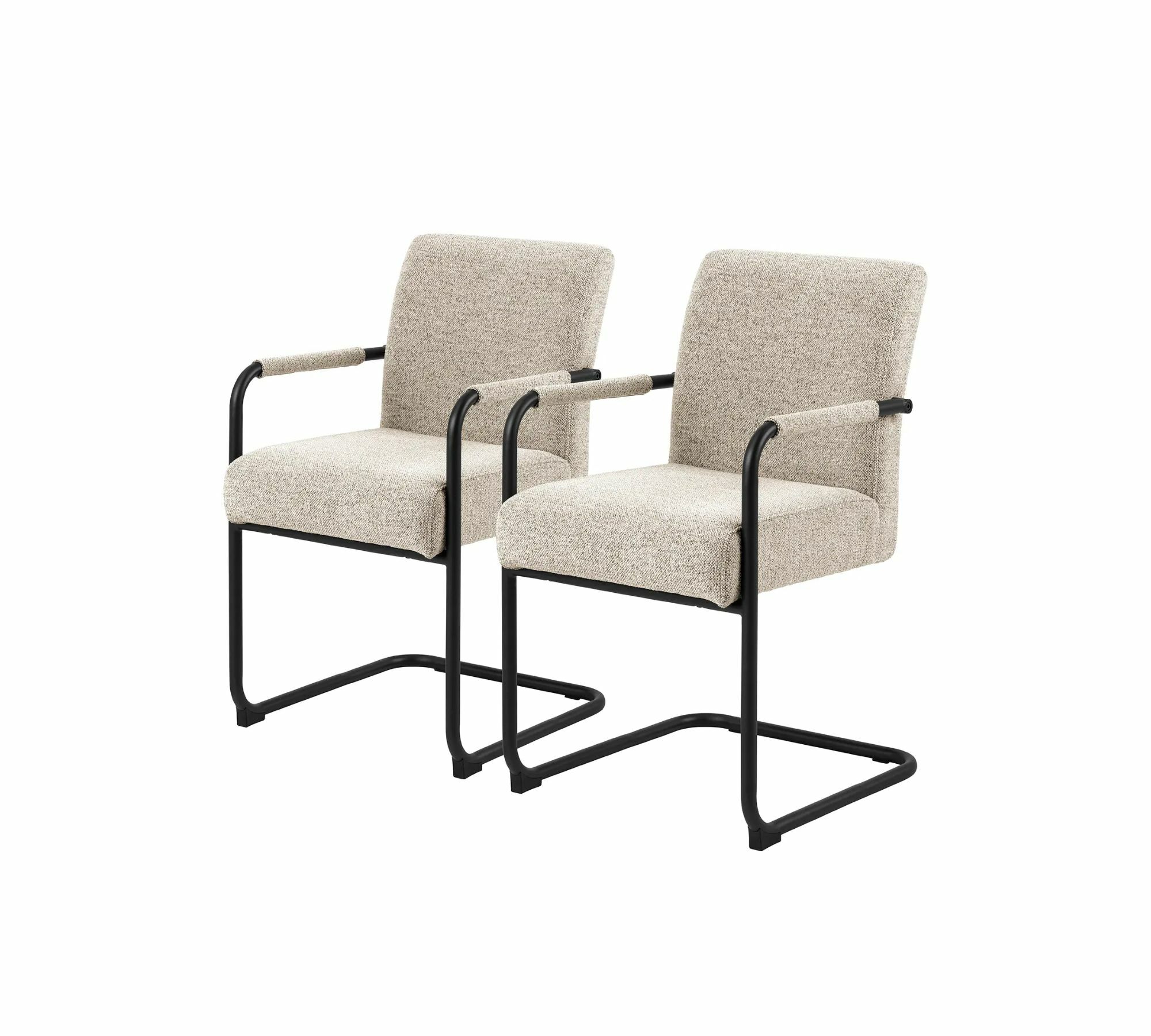 2x Freischwinger Metall Textil  Beige 1