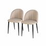2x Polsterstuhl Webstoff Eisen Beige 1