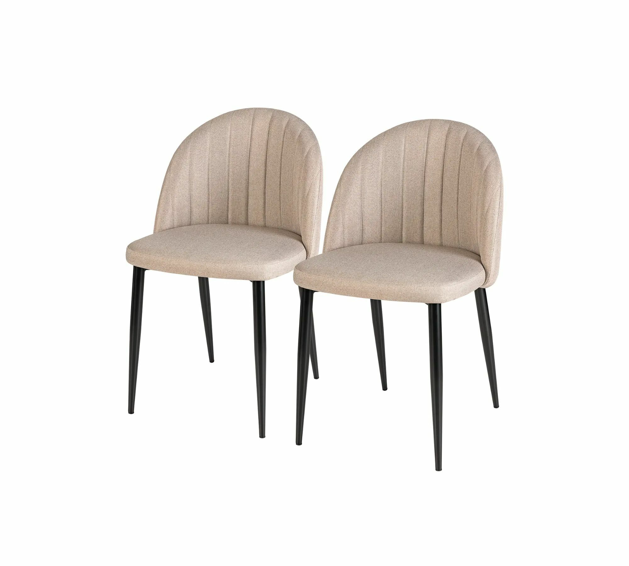 2x Upholstered chair fabric iron beige 1
