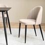 2x Polsterstuhl Webstoff Eisen Beige 5