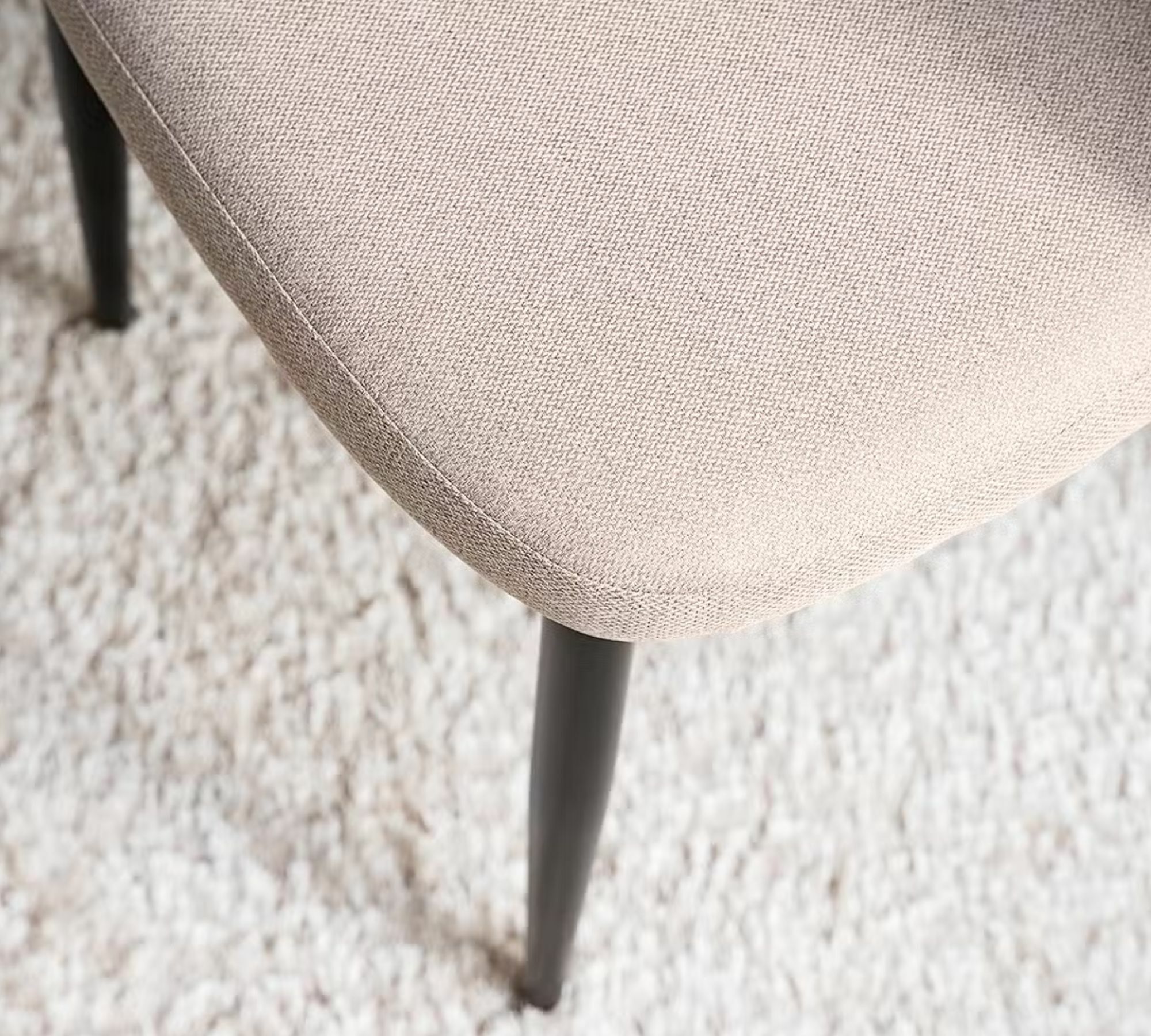 2x Polsterstuhl Webstoff Eisen Beige 6