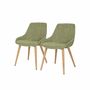 2x Upholstered chair Solid wood Textile Antique green 0