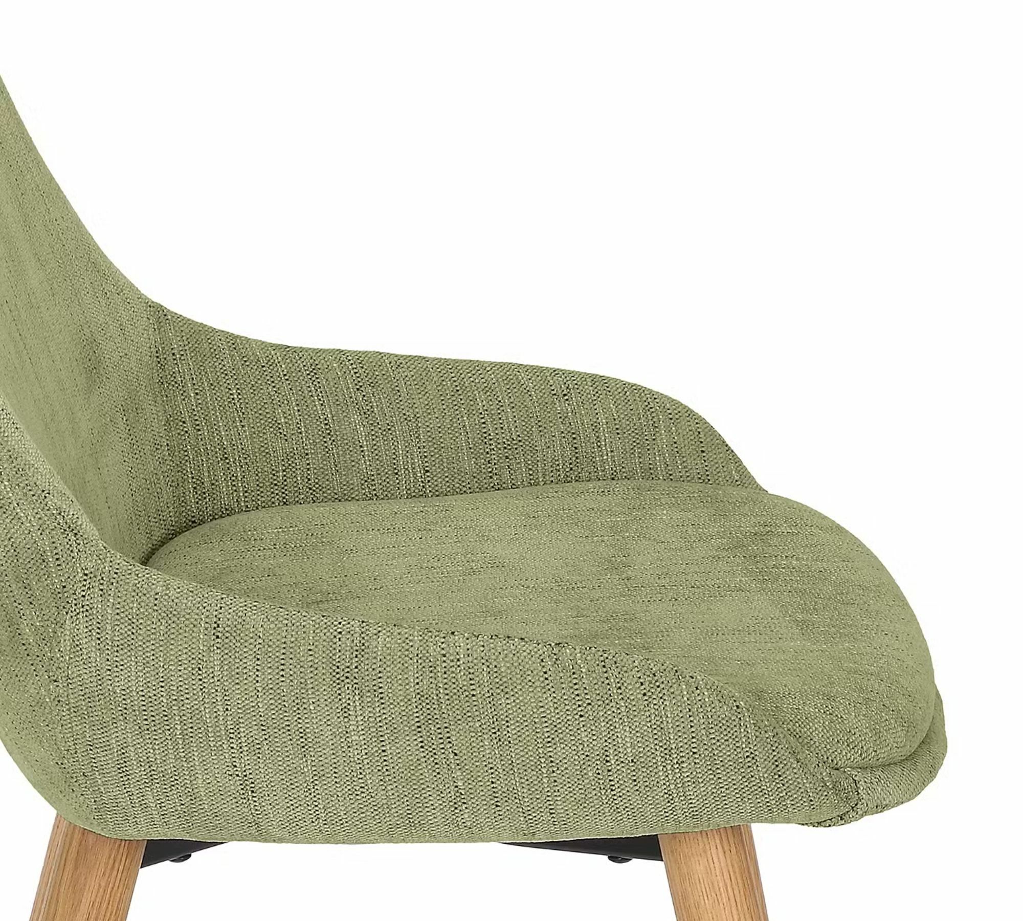 2x Upholstered chair Solid wood Textile Antique green 6