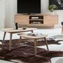 Coffee table beech solid brown 6