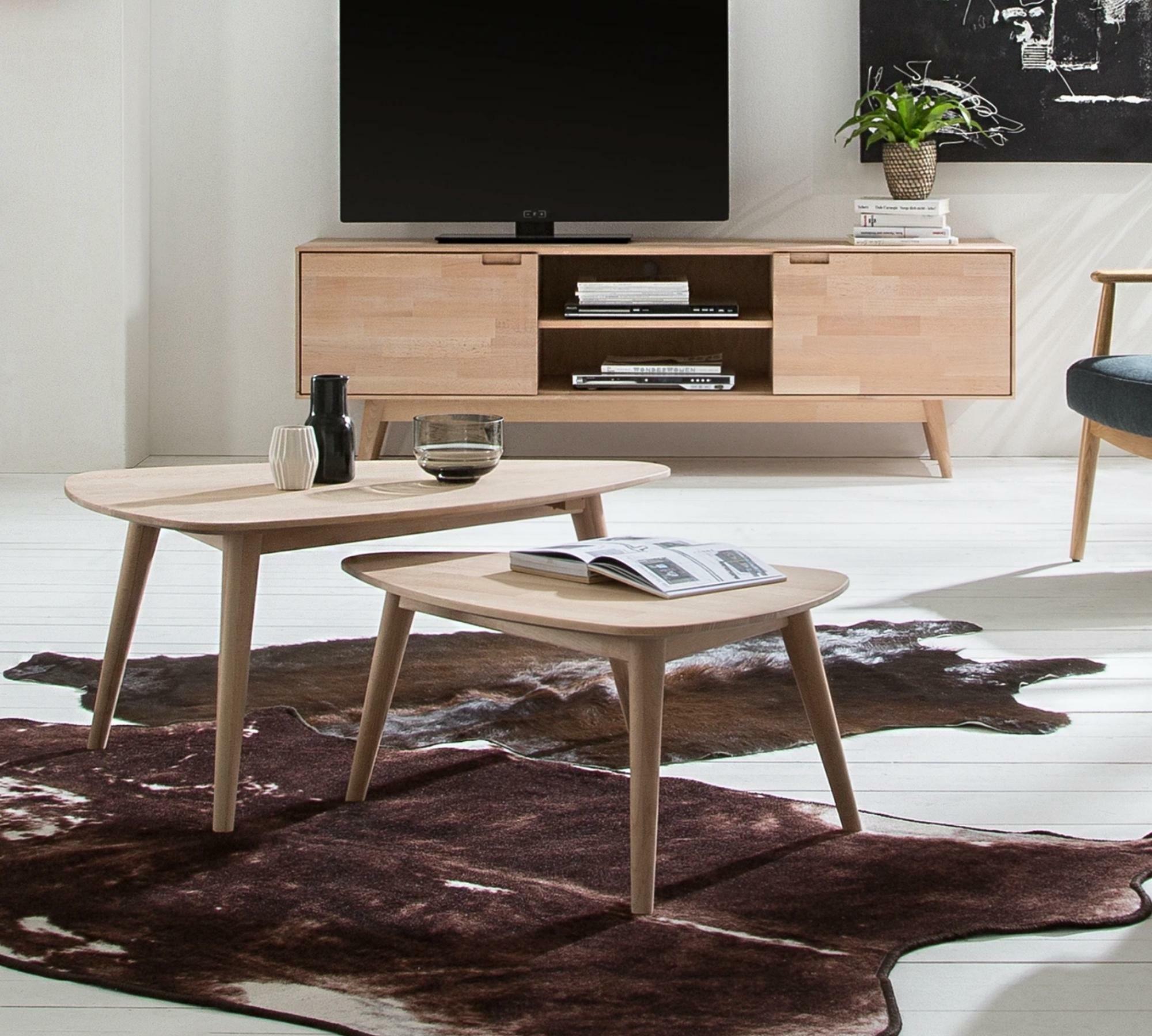 Coffee table beech solid brown 6