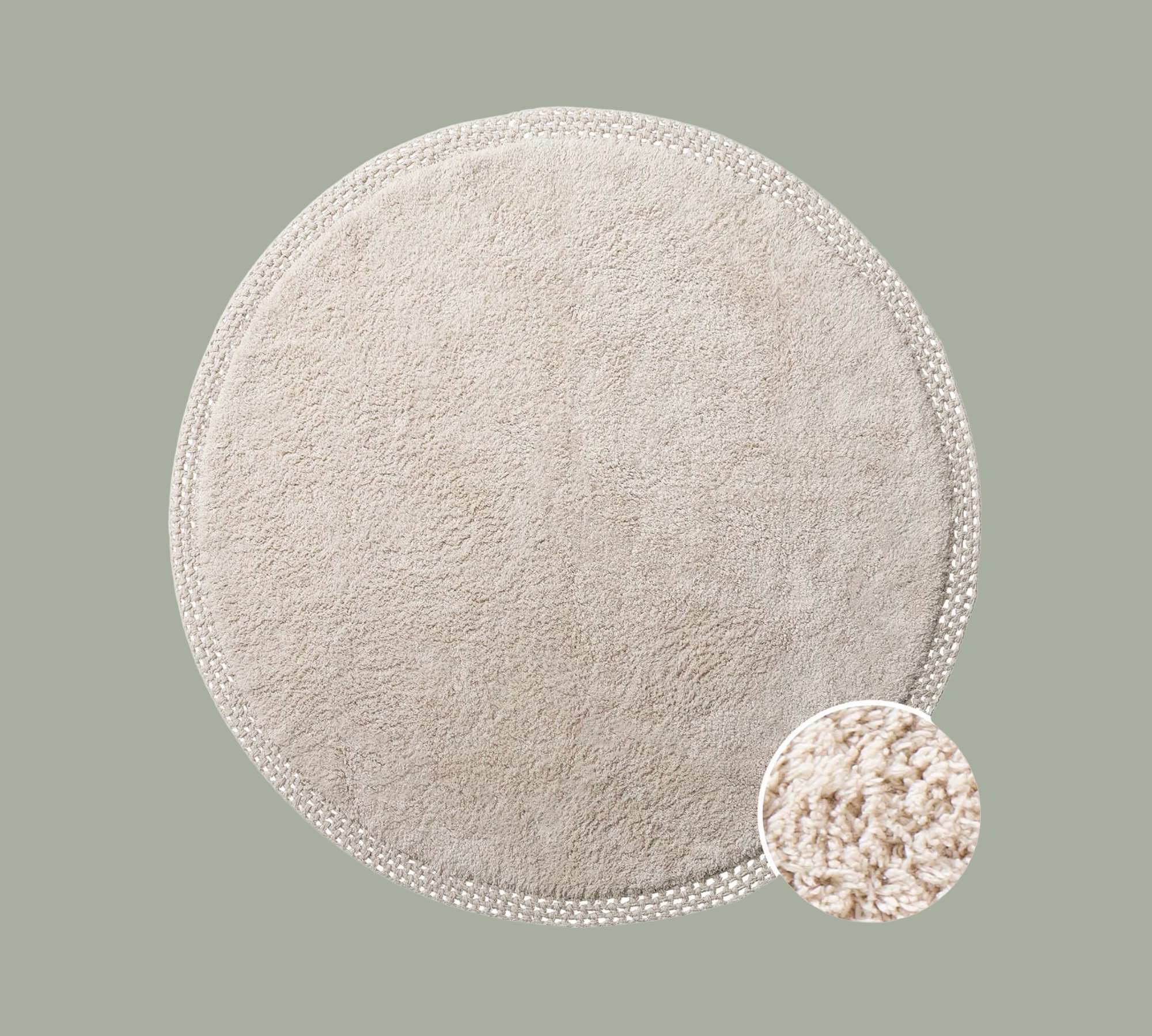 Hochflorteppich Baumwolle Beige 1