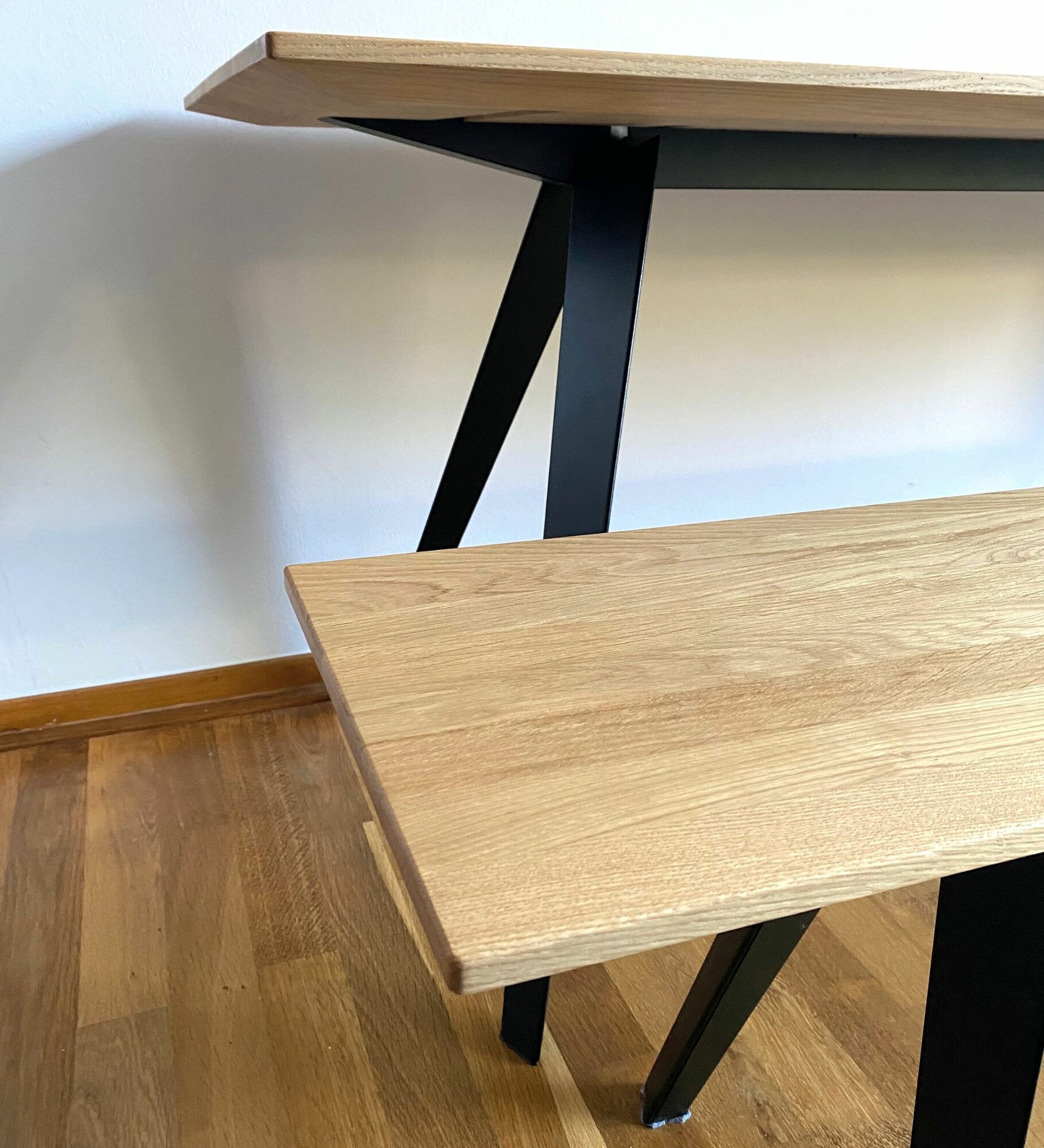 Klapptisch Knikke mit Bank aus Massivholz 1