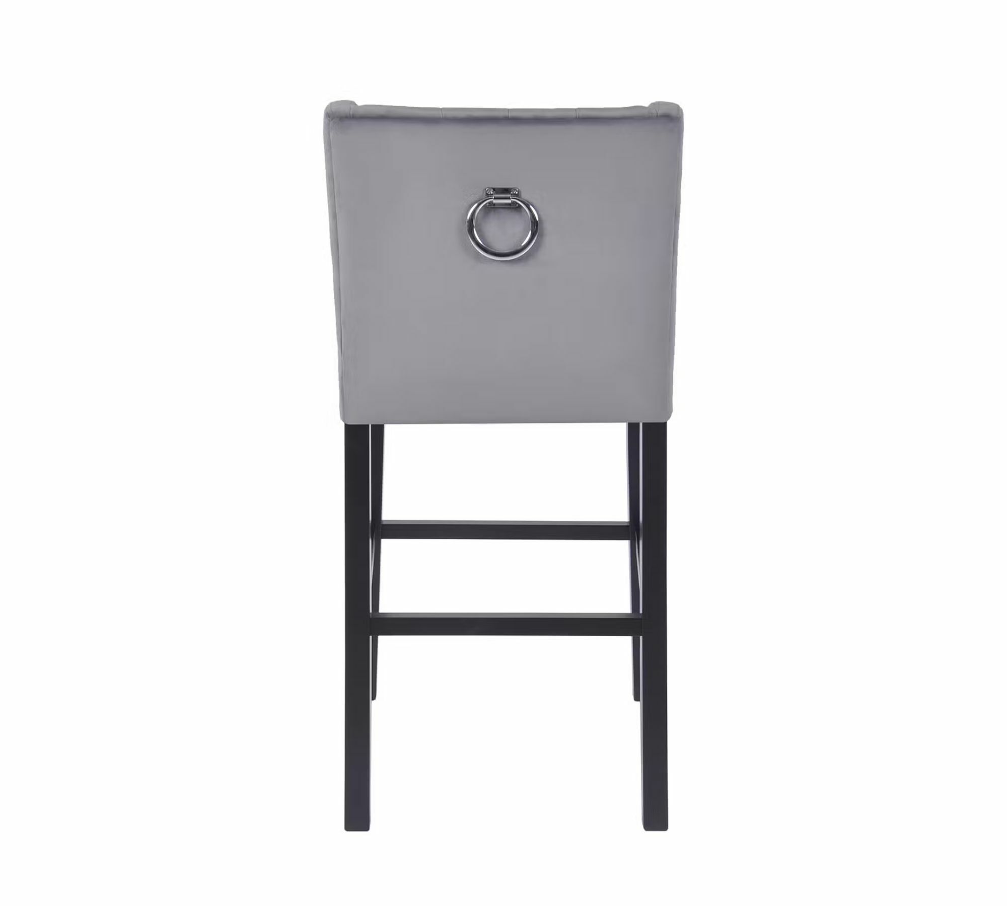 Barstuhl Samt Holz Grau 4