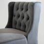 Barstuhl Samt Holz Grau 7