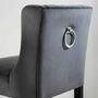 Barstuhl Samt Holz Grau 8