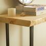 Konsolentisch mit metallenem Gestell Unbehandelte Holzoptik 1