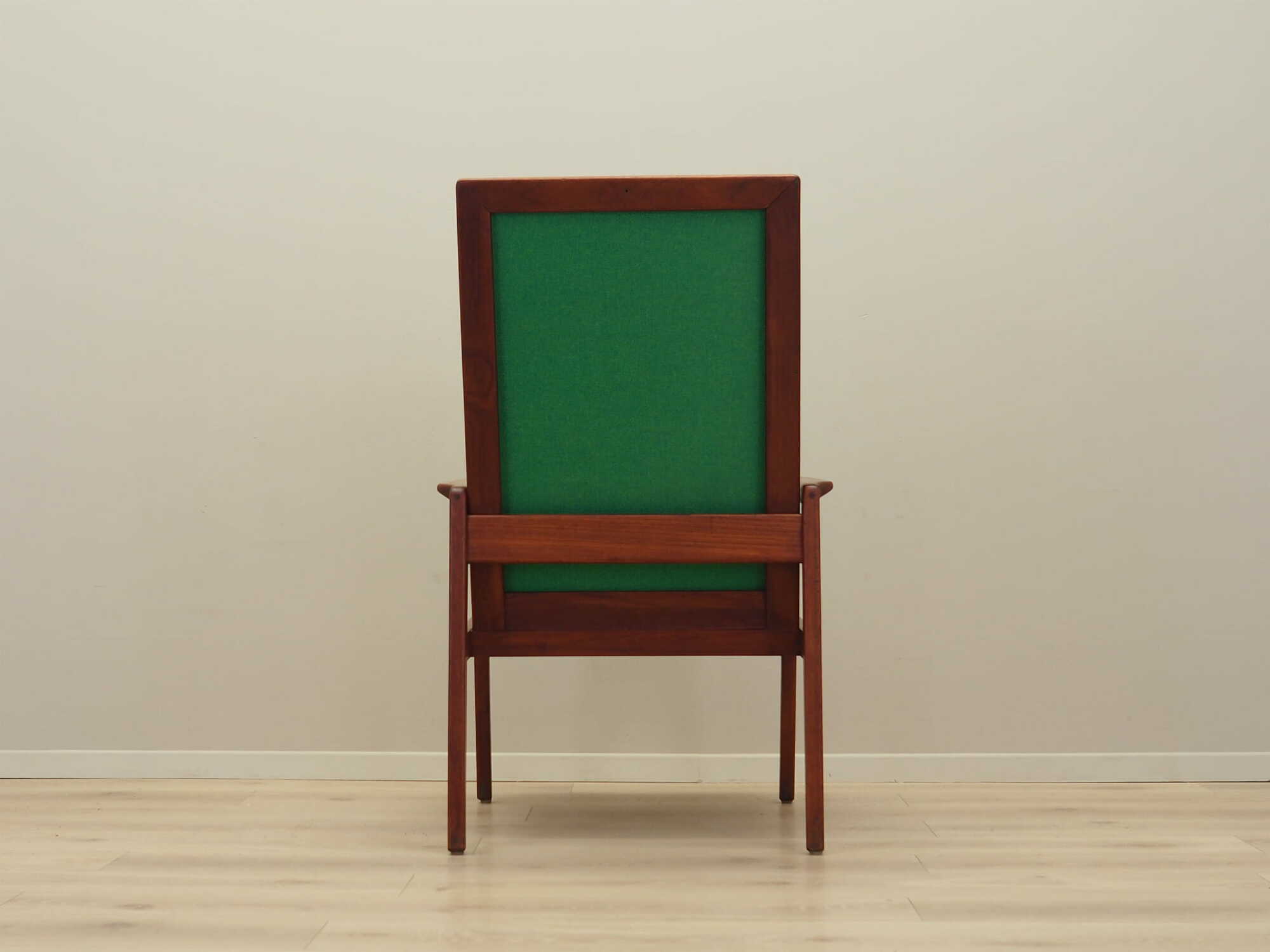 Armchair Teak wood Textile Green 1970s 4