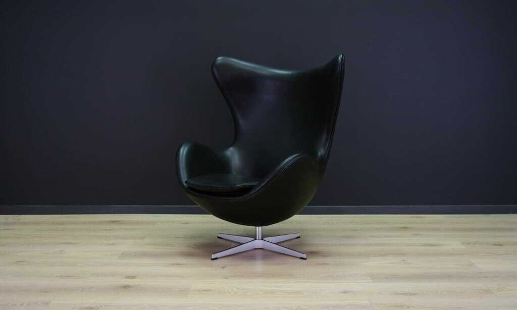 Egg Sessel Arne Jacobsen Leder Schwarz 3