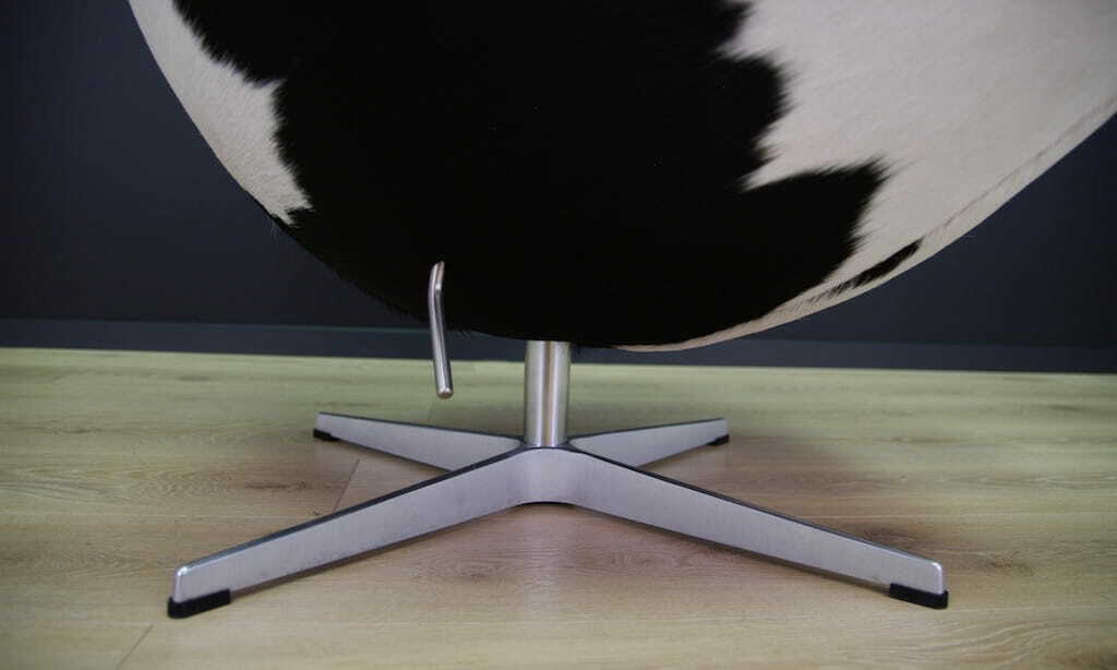 Egg Sessel Leder Arne Jacobsen Weiß Schwarz  9