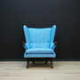 Vintage Armchair Teak Textile Blue 1960s 1