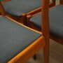 6x Vintage Chair Teak Wood Textile Brown 1970s 9