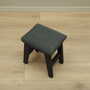 Vintage stool textile wood grey 1980s 3
