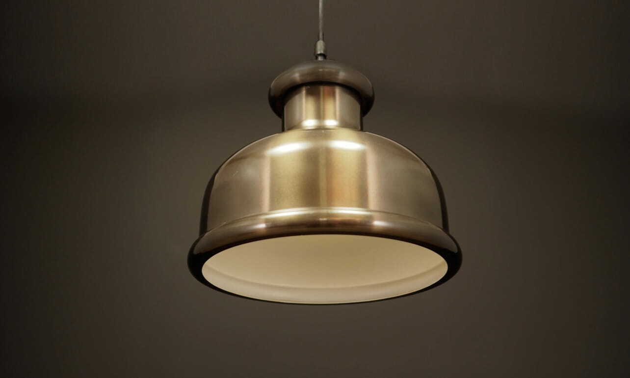 Vintage pendant lamp metal gold 1970s 3