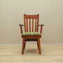 Vintage Sedia con braccioli Legno di teak Tessuto Marrone Anni '70 1
