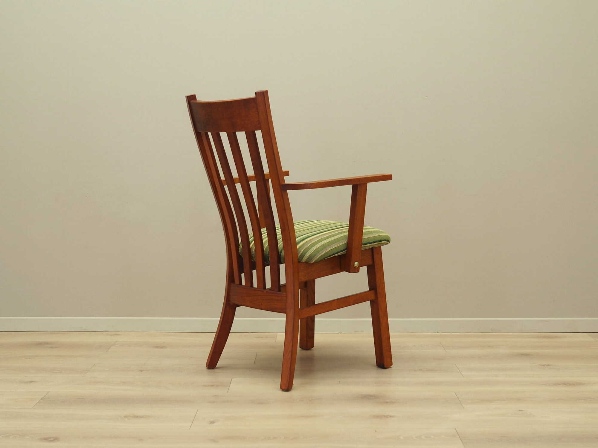 Vintage Sedia con braccioli Legno di teak Tessuto Marrone Anni '70 6