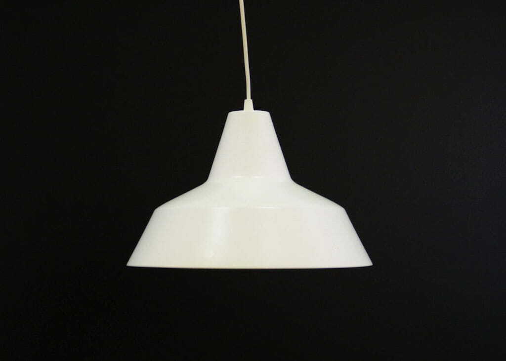 Vintage pendant lamp metal white 1970s 1