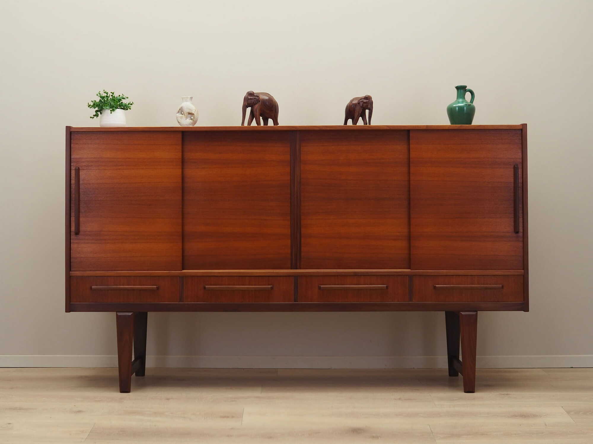 Vintage sideboard teak wood brown 1960s 1