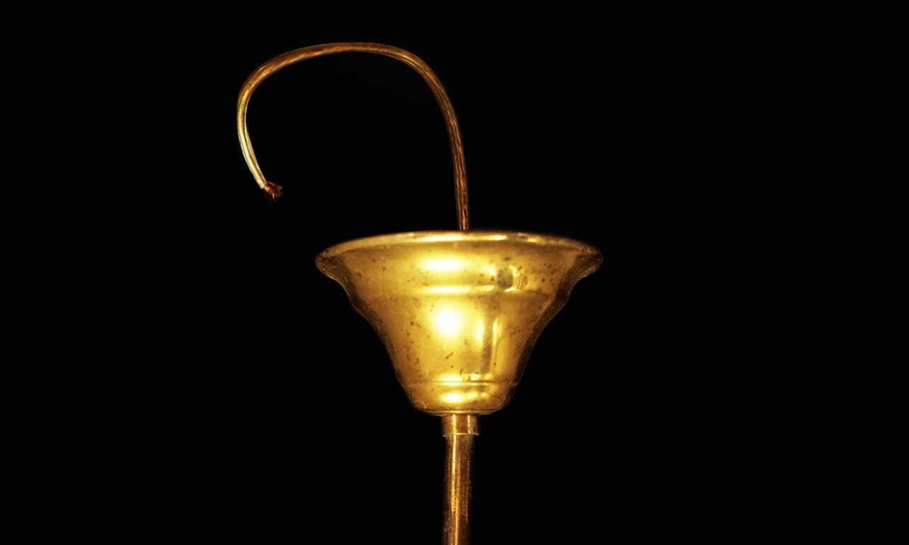 Vintage Chandelier Ceramic Yellow 1960s 5