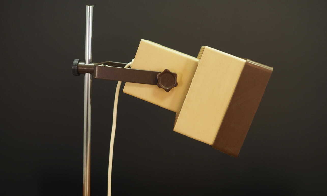 Vintage Table Lamp Metal Plastic Cream 1960s 2