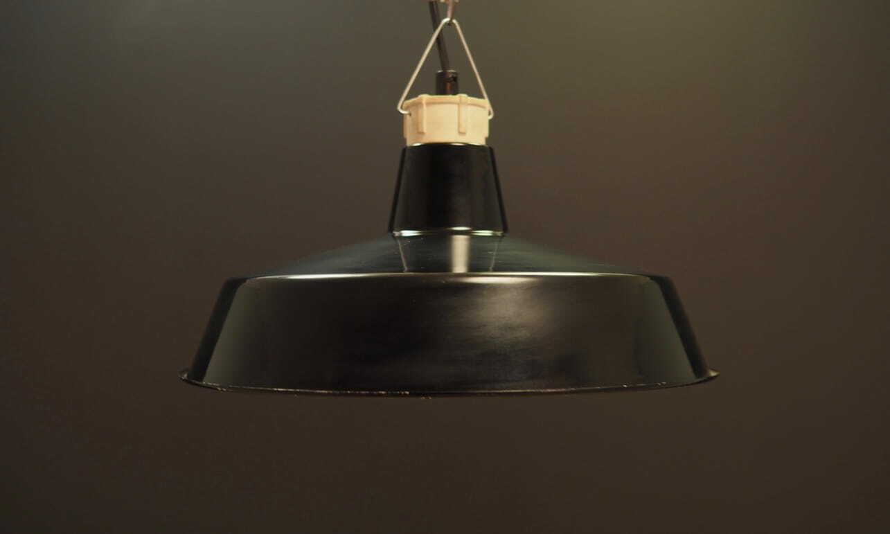 Vintage pendant lamp metal black 1960s 1