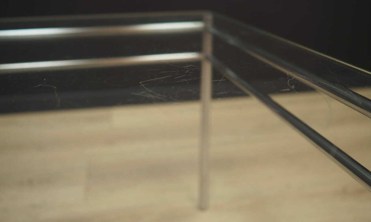 Vintage side table glass metal transparent 1960s 6
