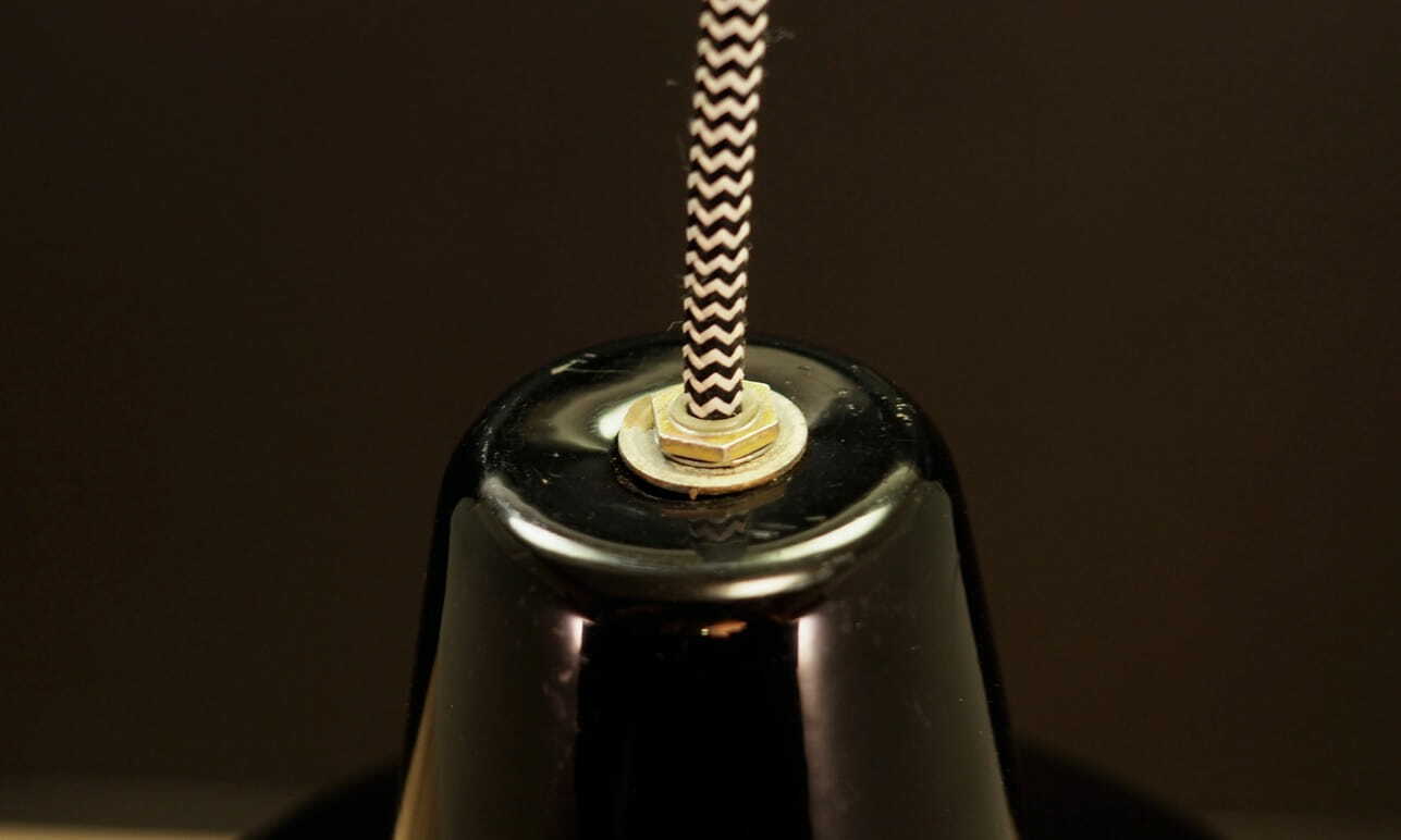 Vintage pendant lamp metal black 1960s 4