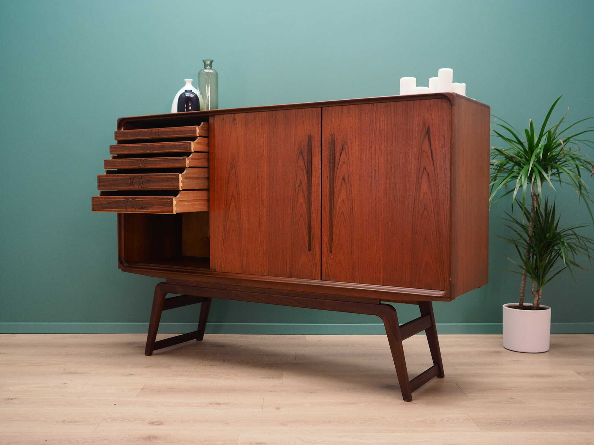 Vintage sideboard teak brown 1960s 6