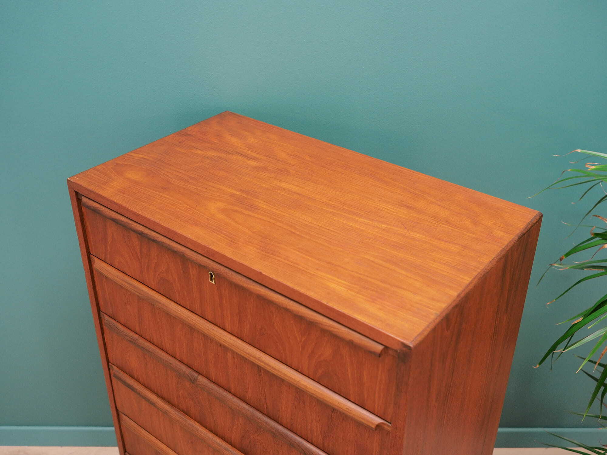 Vintage chest of drawers Teak wood Brown 1970s 5