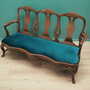 2x Vintage Chair & Bench Wood Velvet Blue 1970s 6