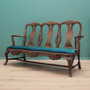 2x Vintage Chair & Bench Wood Velvet Blue 1970s 4