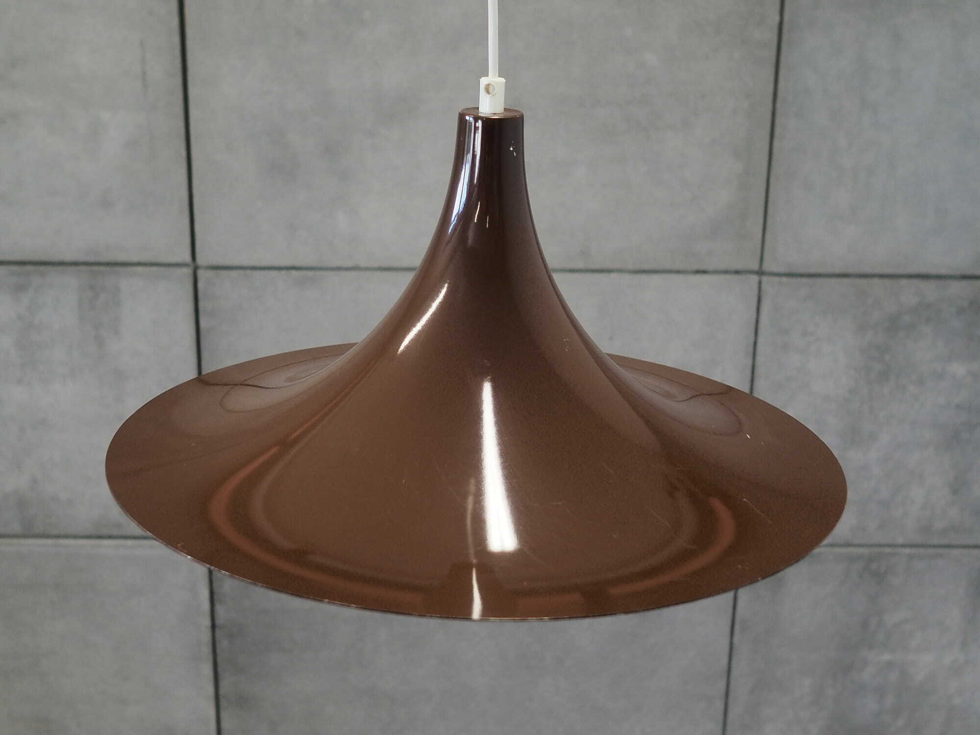 Vintage Pendant Lamp Metal Brown 1960s 2
