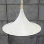 Vintage pendant lamp metal white 1960s 2