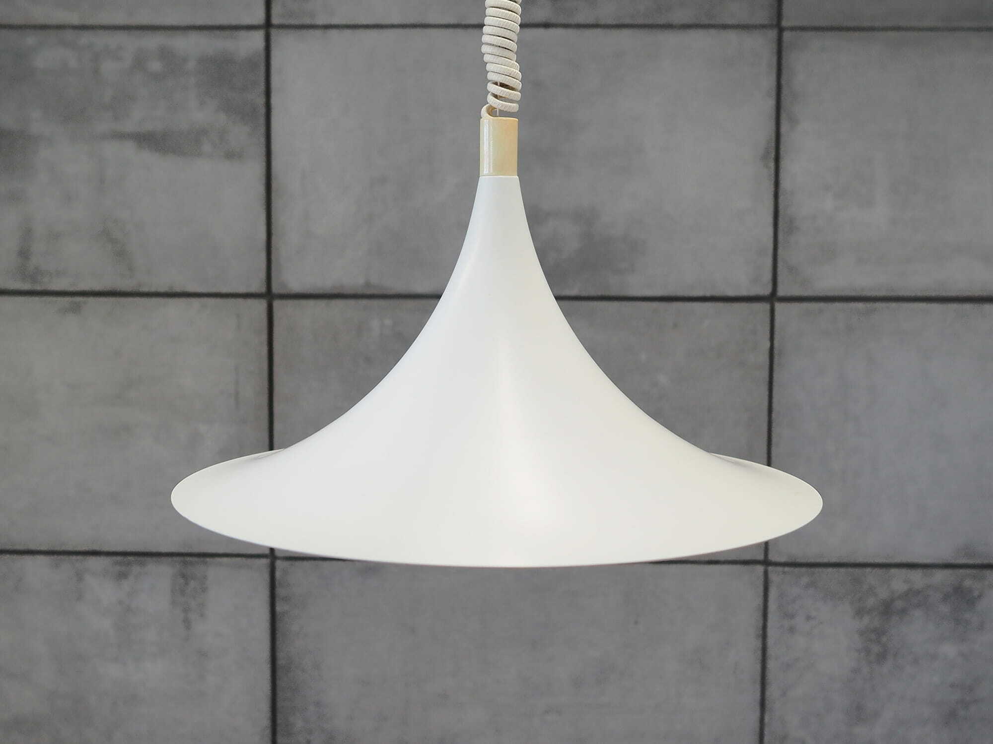 Vintage pendant lamp metal white 1960s 1