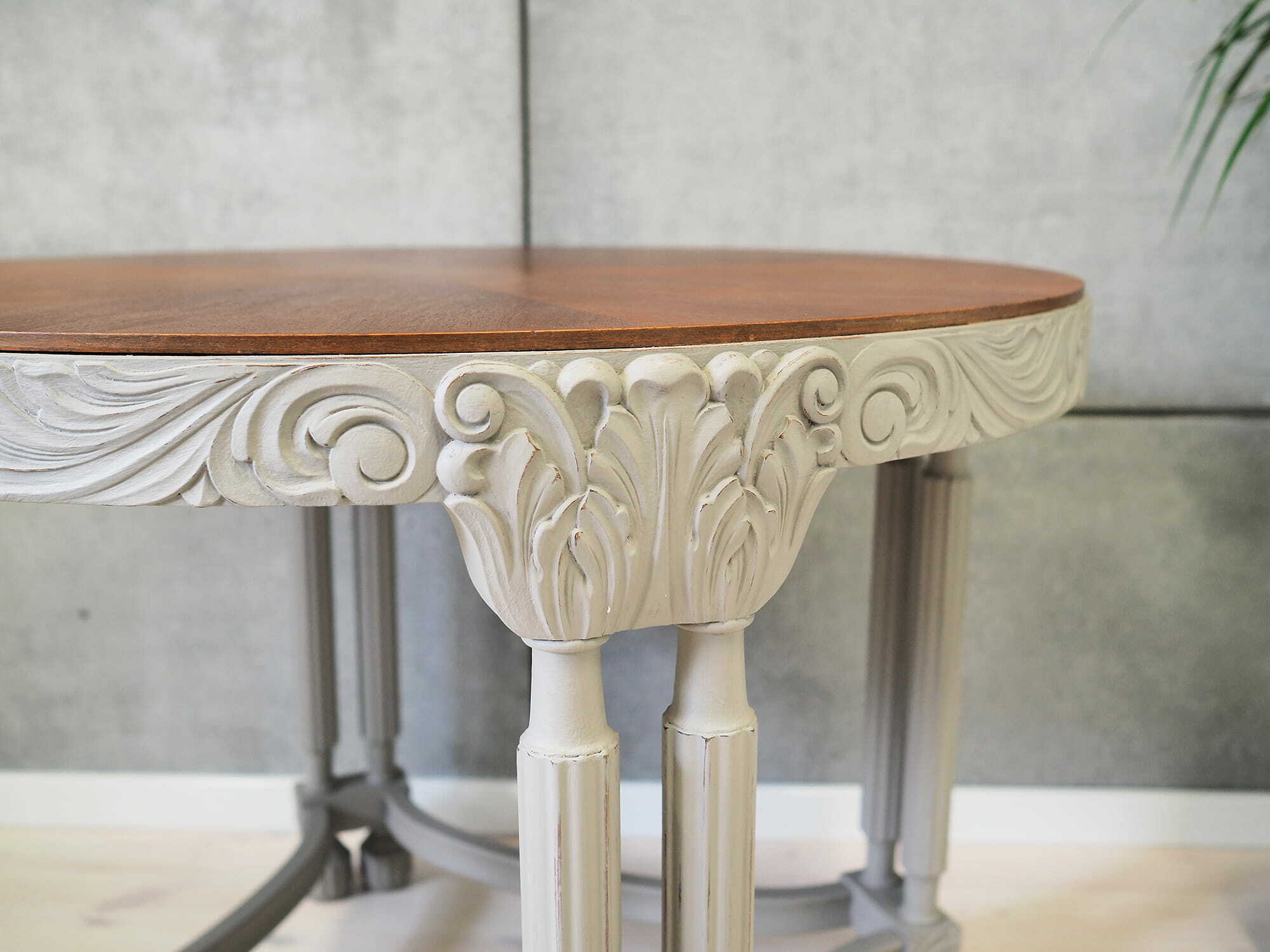 Vintage Coffee Table Wood Grey 1940s 5
