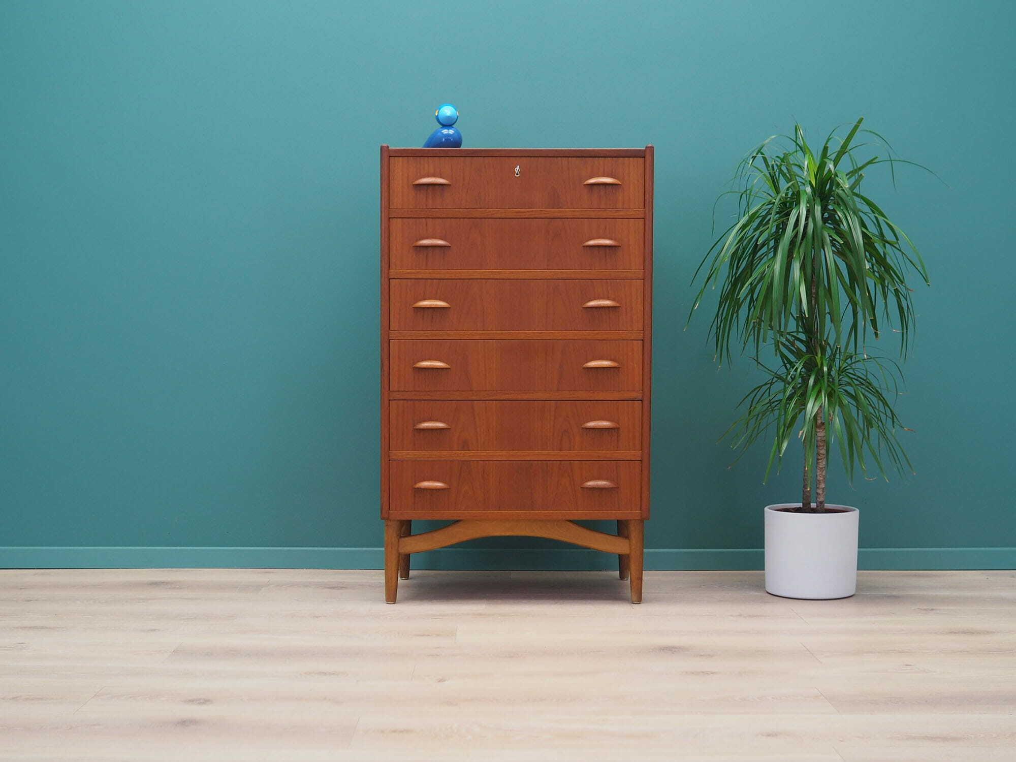 Vintage chest of drawers Teak wood Brown 1970s 1