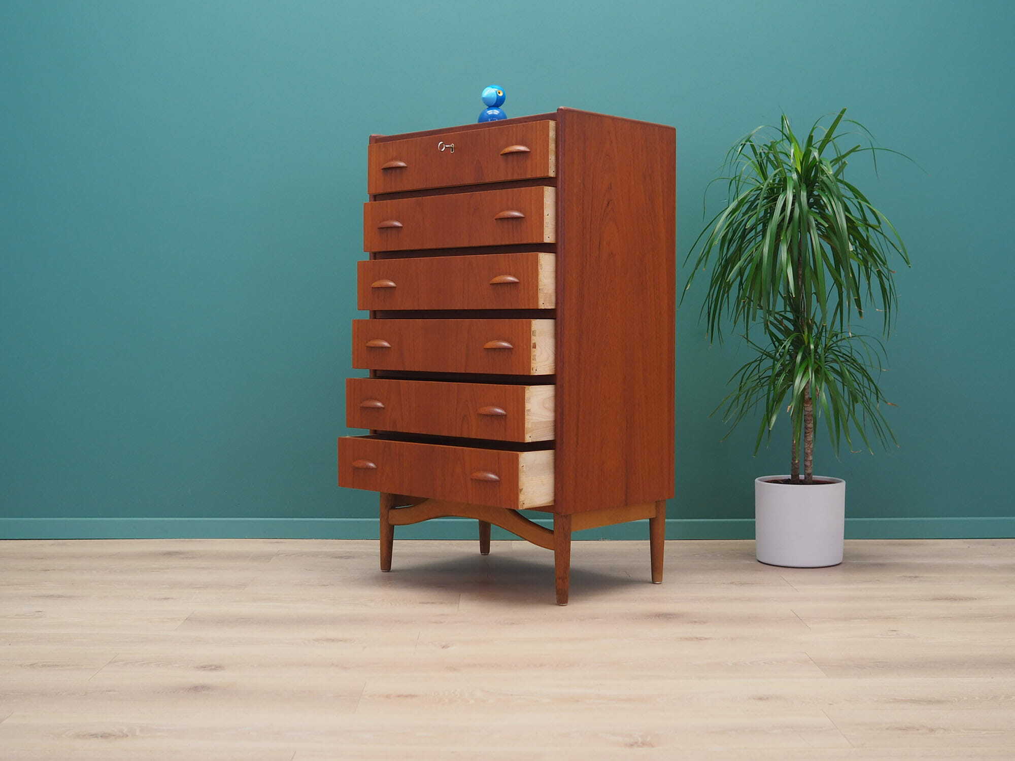 Vintage chest of drawers Teak wood Brown 1970s 3