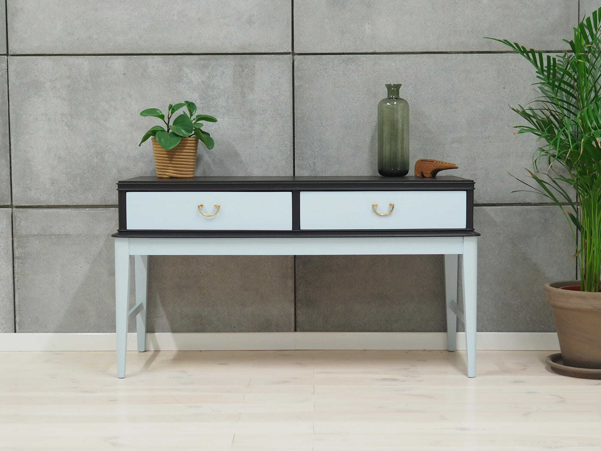 Vintage chest of drawers walnut wood white 1970s 2