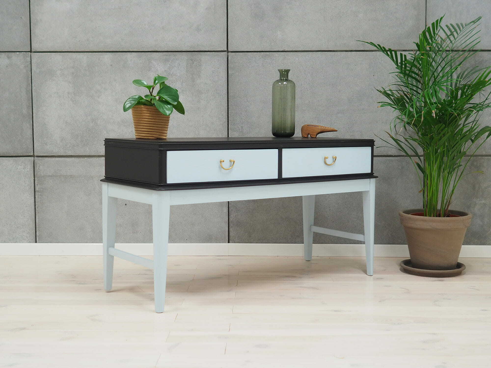 Vintage chest of drawers walnut wood white 1970s 4