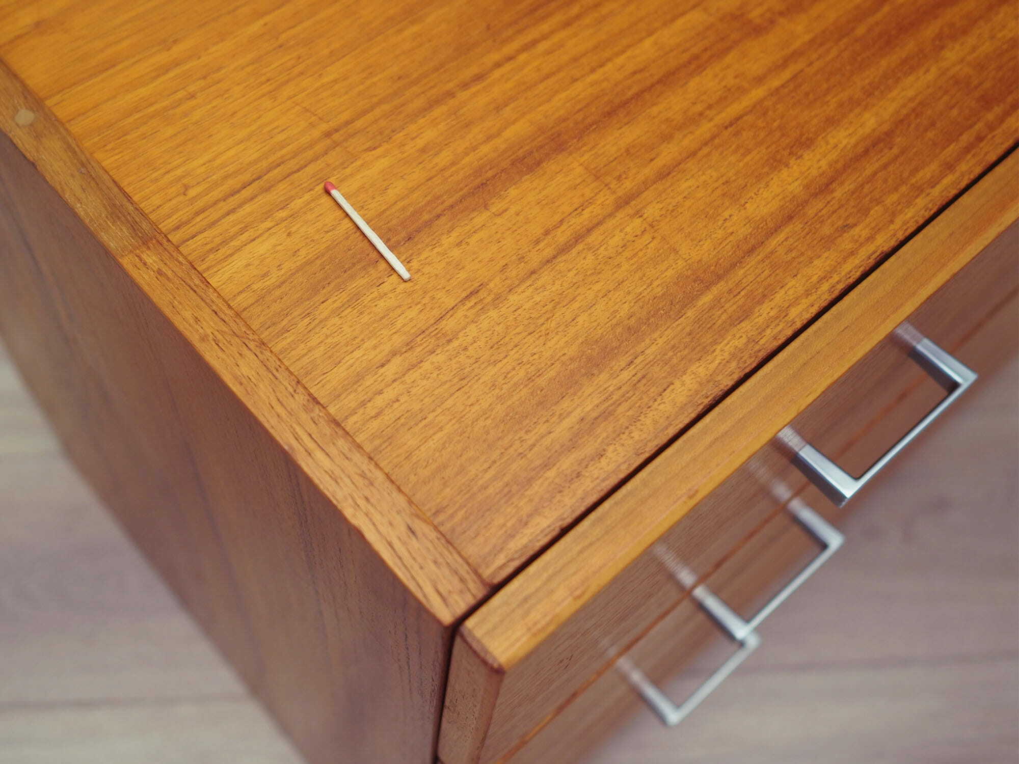 Vintage chest of drawers teak brown 1990s 7