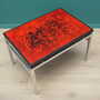 Vintage side table glass wood brown 1970s 5