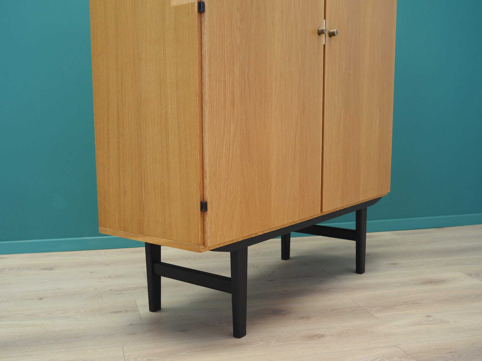 Vintage wardrobe ash wood brown 1970s 6