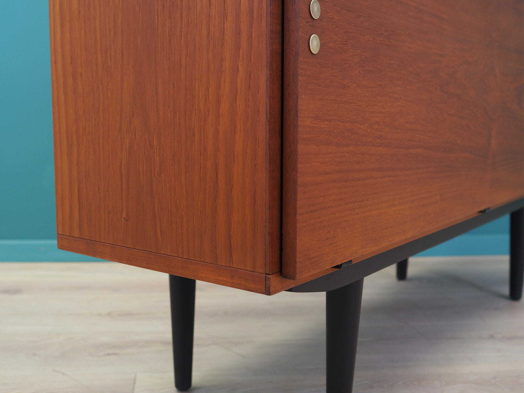 Vintage Bücherregal Teakholz Braun 1970er Jahre 7
