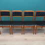 4x Vintage Chair Beech Wood Faux Leather Black 1970s 1