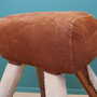 Vintage Turnpferd Braun Leder Holz 100x84x80 cm 1980er Jahre 9